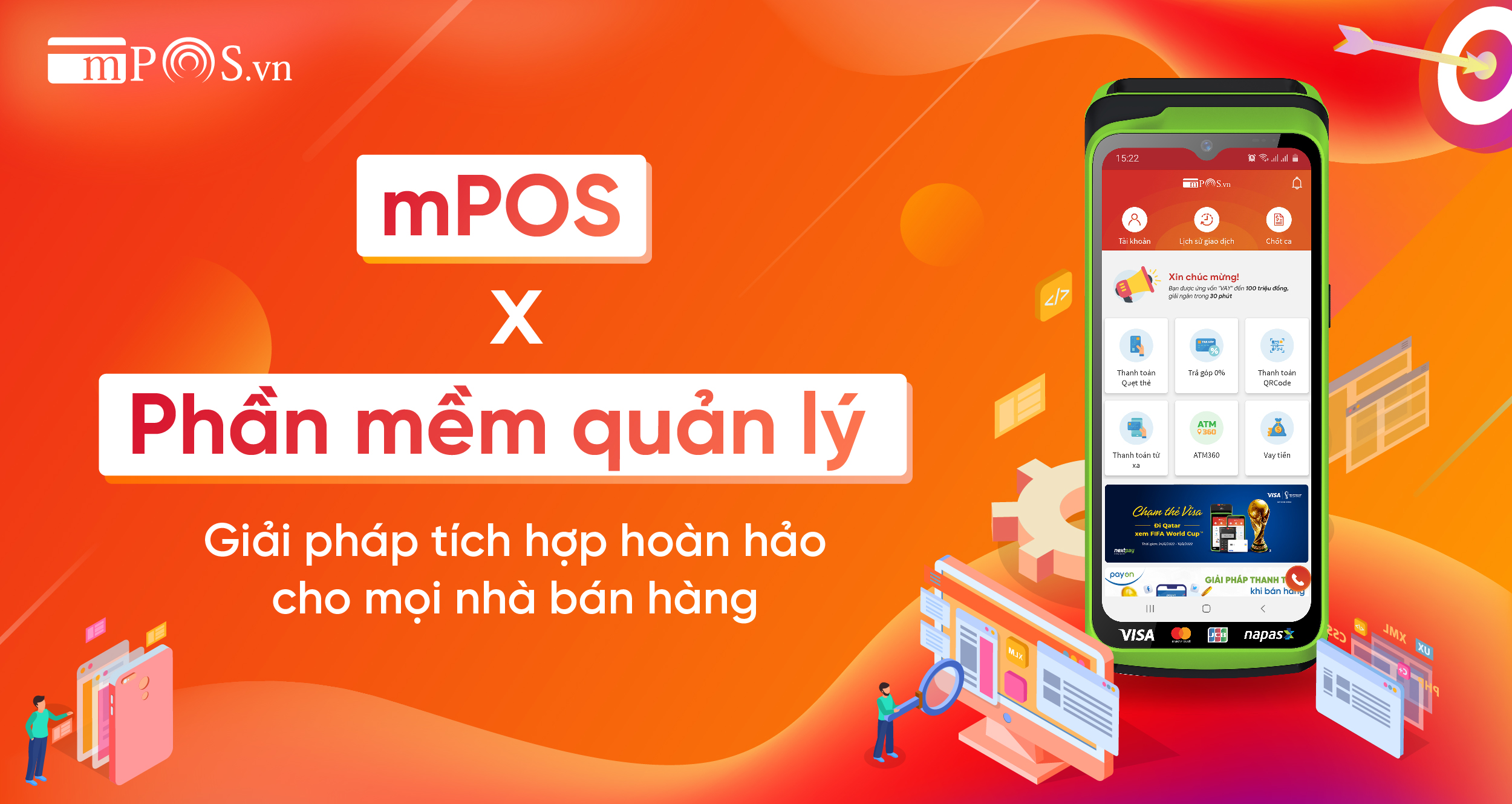 mPOS tích hợp  phần mềm quản lý